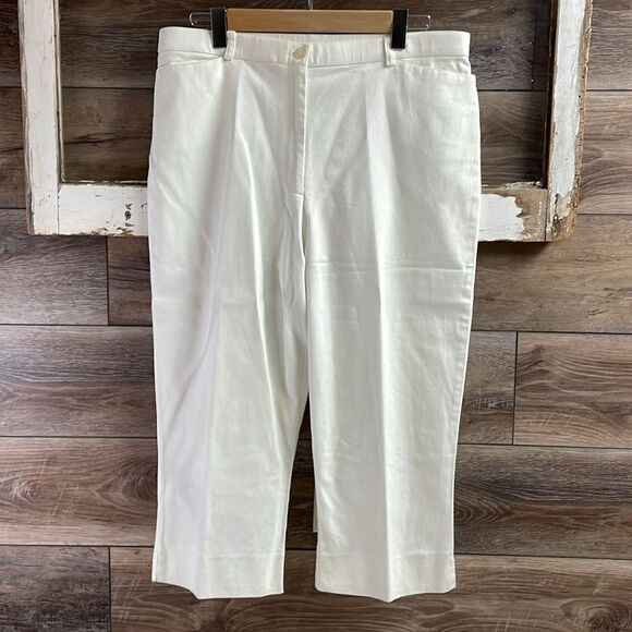 St. john Bays Ladies White Cotton Capri Pants, Size 16, Solid White - Picture 2 of 5
